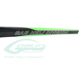 SAB Carbon Fiber Tail Boom Green/Carbon - Goblin Black Nitro/Thunder 700 - HeliDirect
